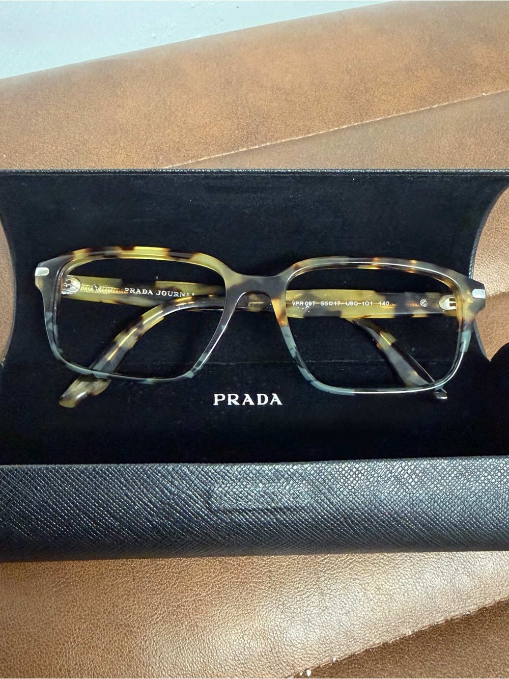 Prada Tortoiseshell Rectangular Eyeglass Frames